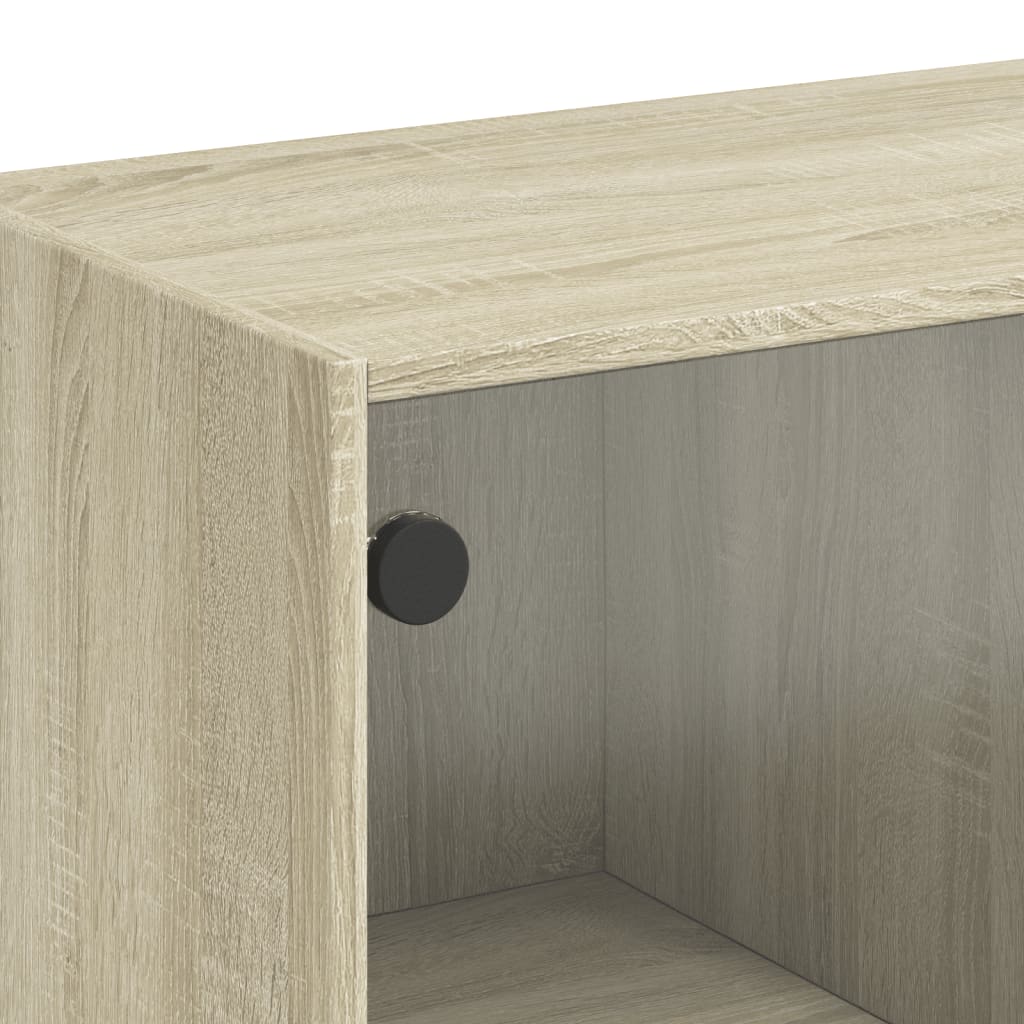 Armoire latérale avec portes en verre chêne sonoma 68x37x75,5cm - XIOS