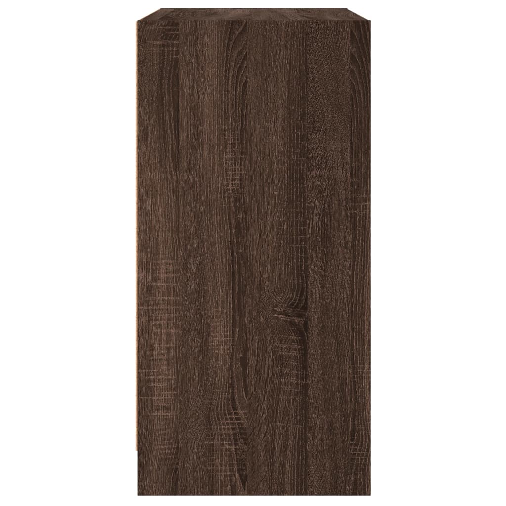 Armoire latérale avec portes en verre chêne marron 68x37x75,5cm
