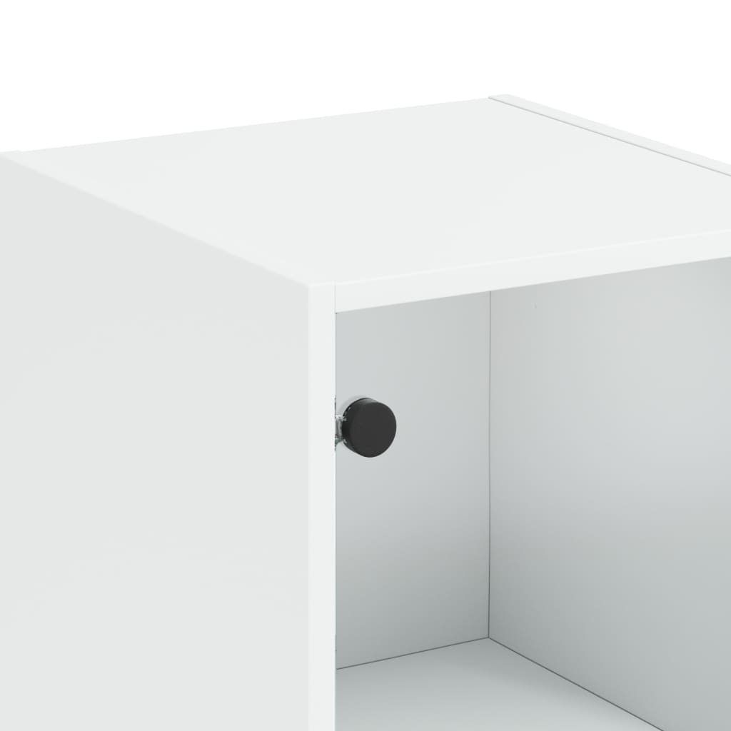 Buffet avec porte en verre blanc 35x37x142 cm - XIOS