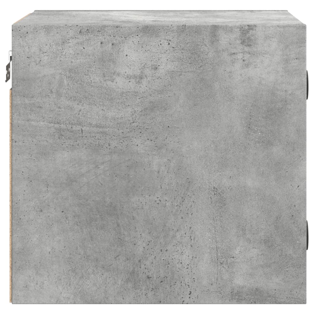 Table de chevet avec porte en verre gris béton 35x37x35 cm - XIOS