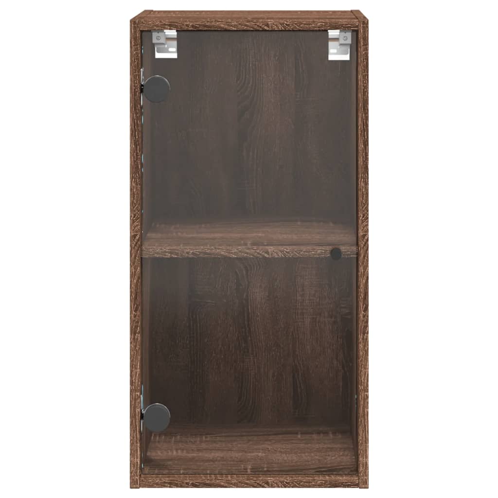 Armoire murale avec portes en verre chêne marron 35x37x68,5 cm