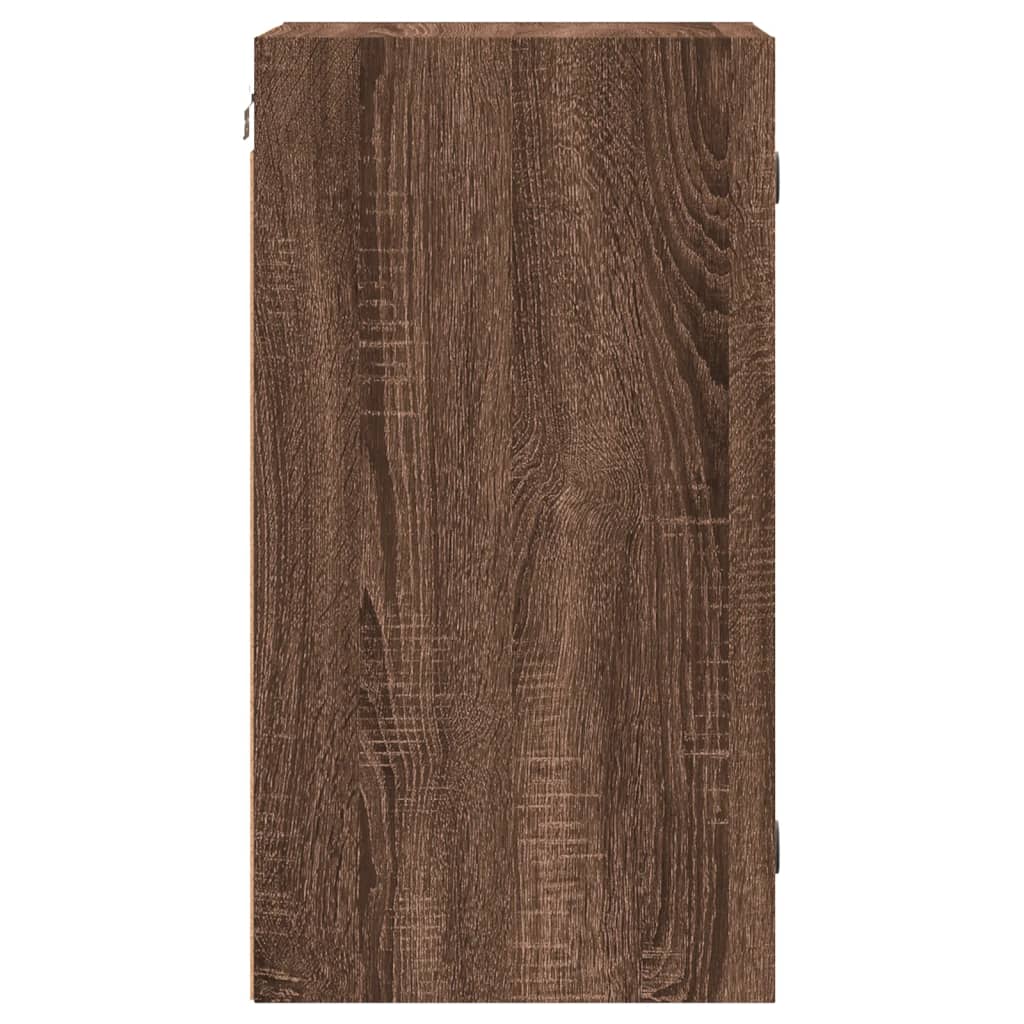 Armoire murale avec portes en verre chêne marron 35x37x68,5 cm