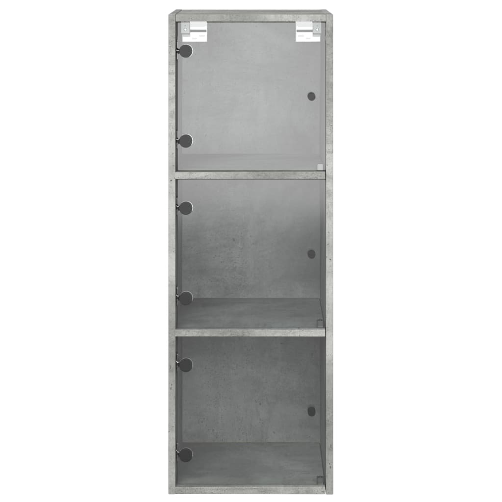 Armoire murale avec portes en verre gris béton 35x37x100 cm - XIOS