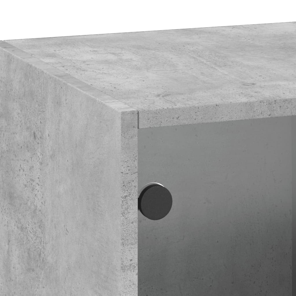 Armoire murale avec portes en verre gris béton 35x37x100 cm - XIOS