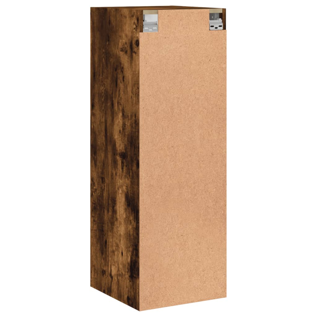 Armoire murale avec portes en verre chêne fumé 35x37x100 cm - XIOS