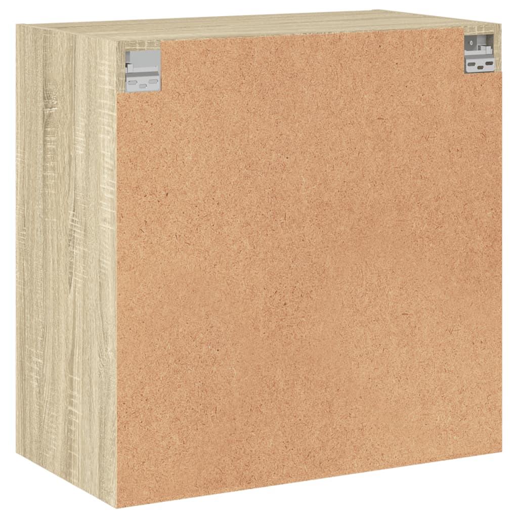 Armoire murale avec portes en verre chêne sonoma 68x37x68,5 cm