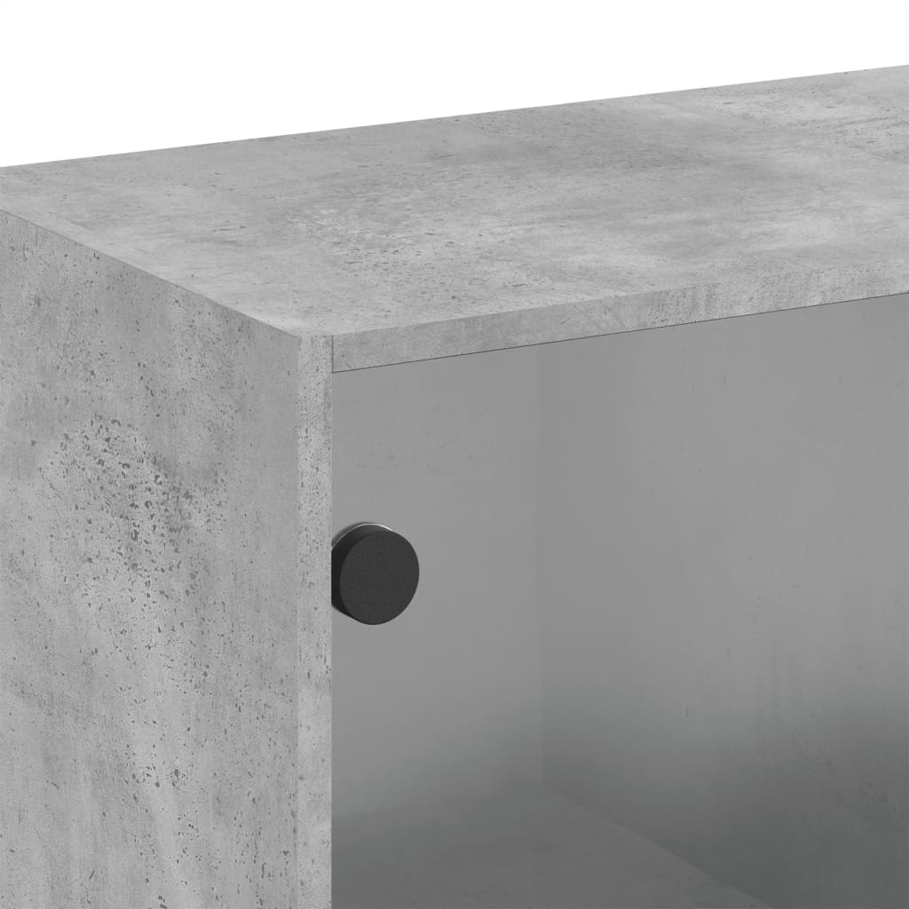 Armoire murale avec portes en verre gris béton 68x37x68,5 cm