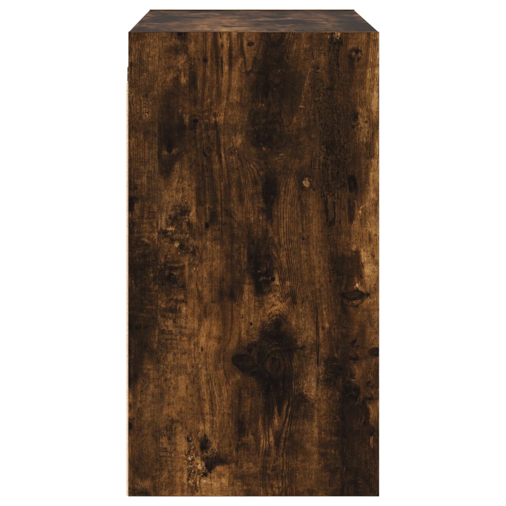 Armoire murale avec portes en verre chêne fumé 68x37x68,5 cm