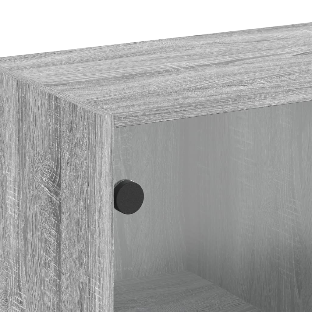 Armoire murale avec portes en verre sonoma gris 68x37x68,5 cm