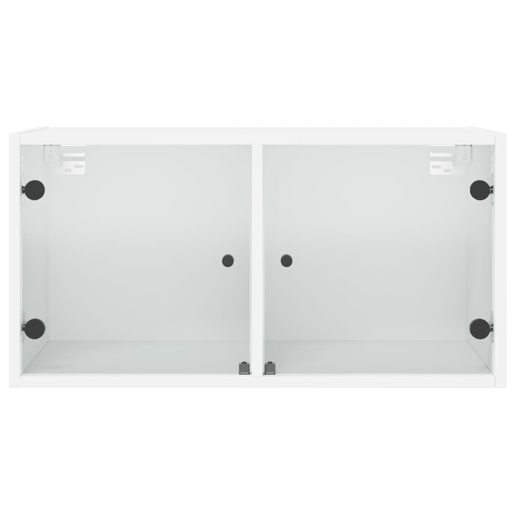 Armoire murale avec portes en verre blanc 68,5x37x35 cm