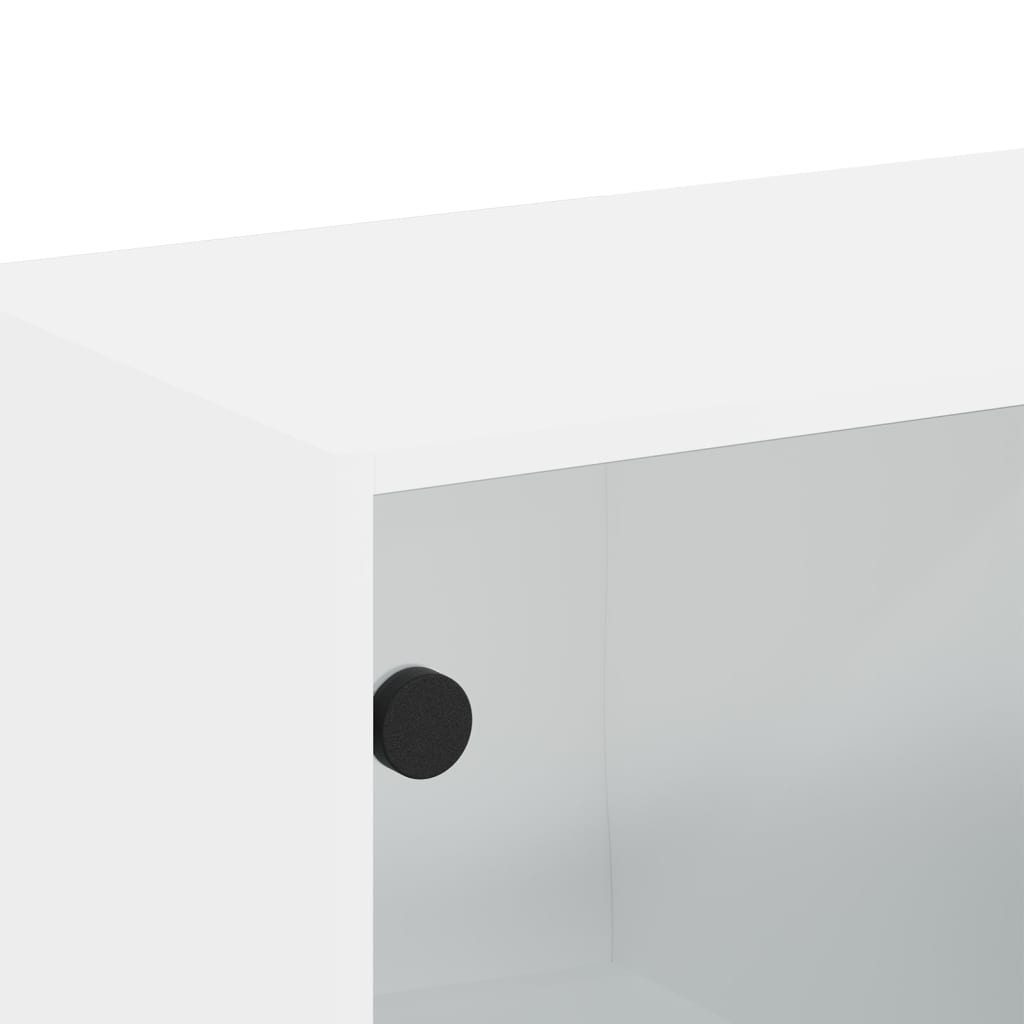 Armoire murale avec portes en verre blanc 68,5x37x35 cm