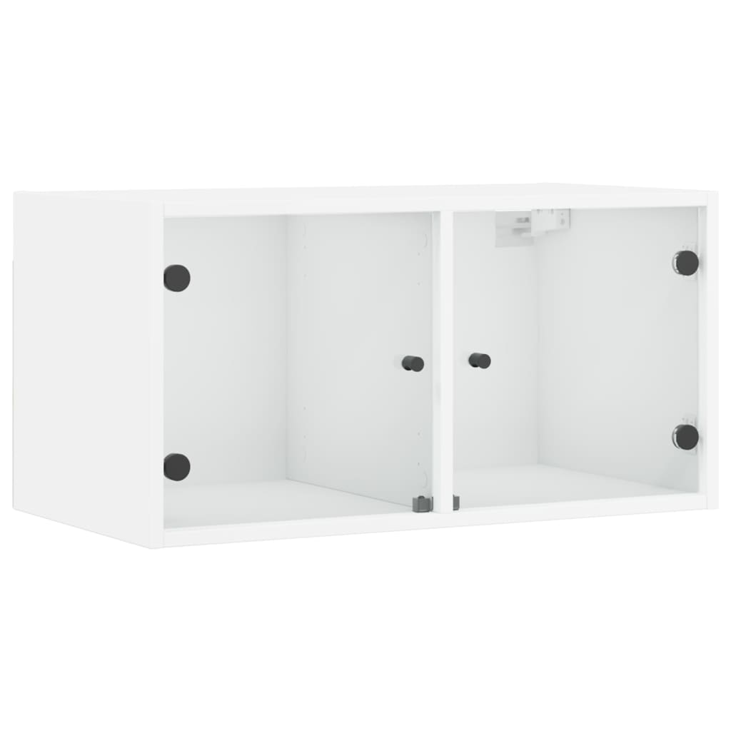 Armoires murales avec portes en verre 2 pcs blanc 68,5x37x35 cm - XIOS