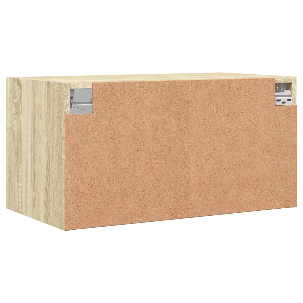 Armoire murale avec portes en verre chêne sonoma 68,5x37x35 cm