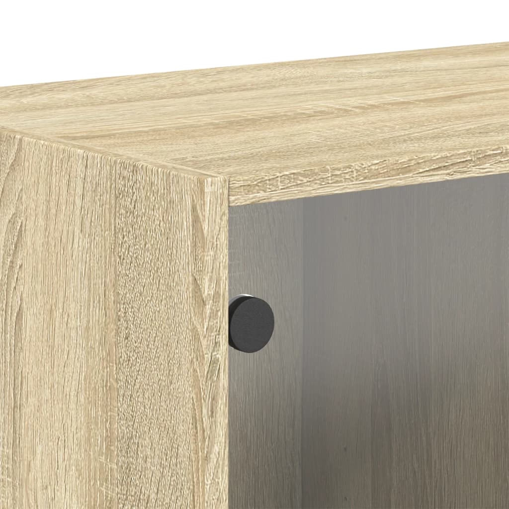Armoire murale avec portes en verre chêne sonoma 68,5x37x35 cm