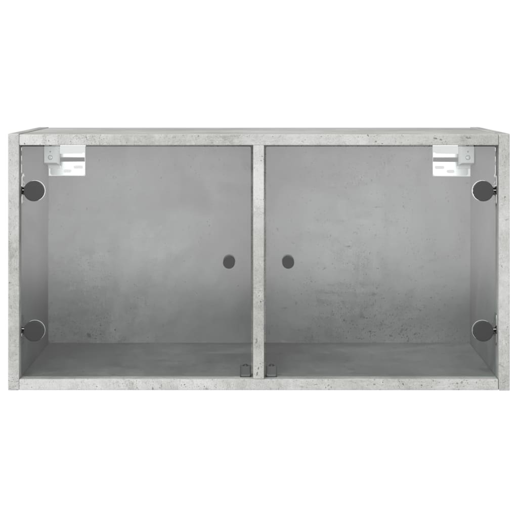 Armoire murale avec portes en verre gris béton 68,5x37x35 cm - XIOS