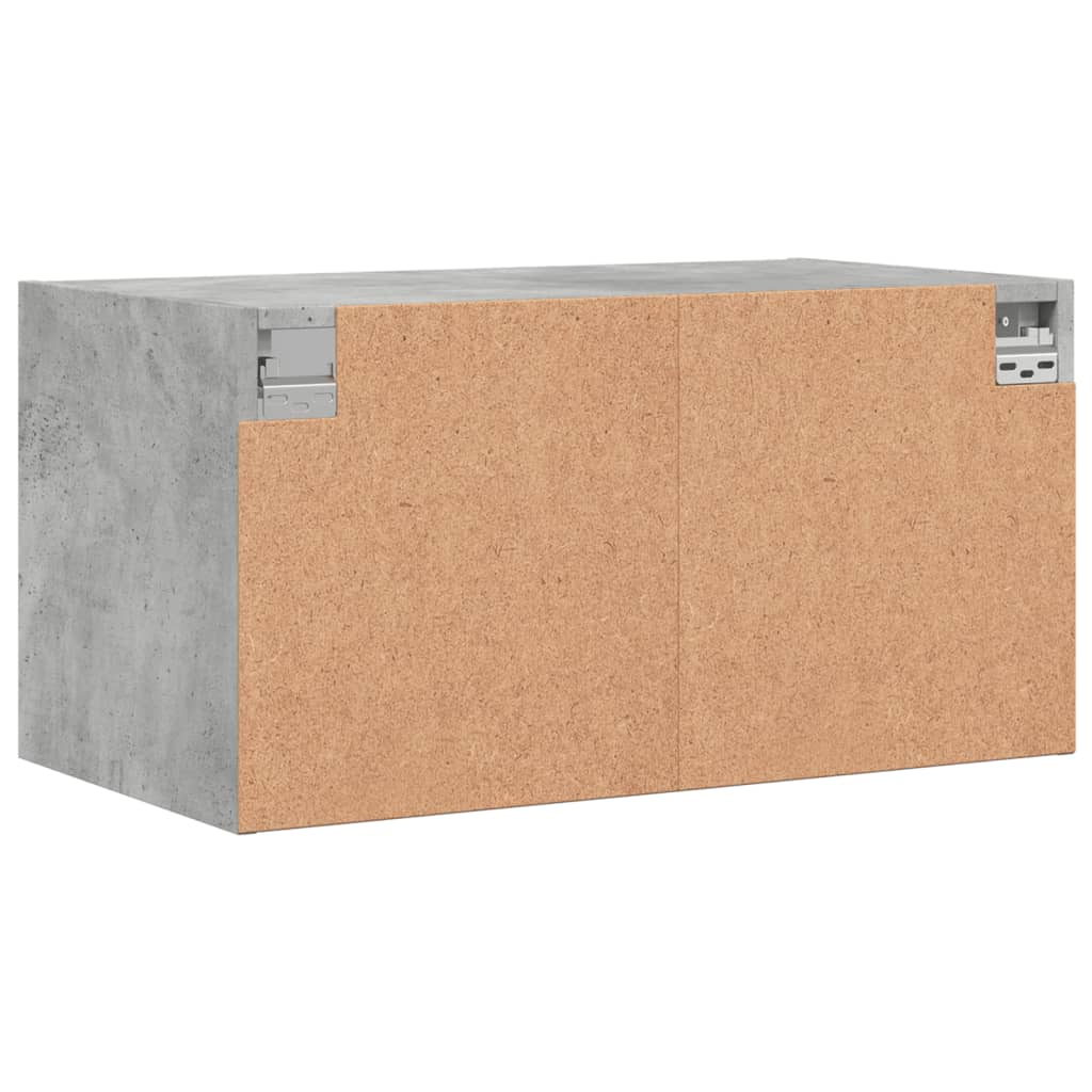 Armoires murales et portes vitrées 2pcs gris béton 68,5x37x35cm