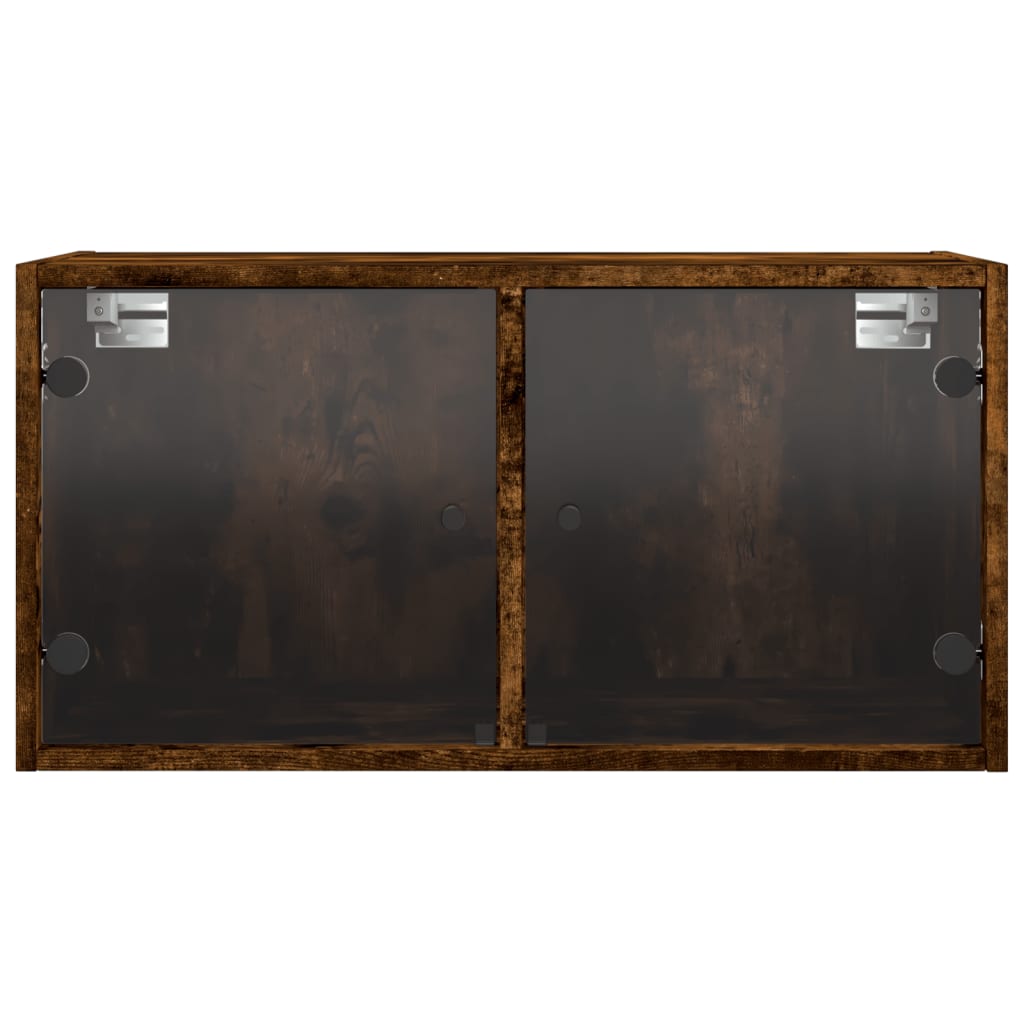 Armoire murale avec portes en verre chêne fumé 68,5x37x35 cm - XIOS