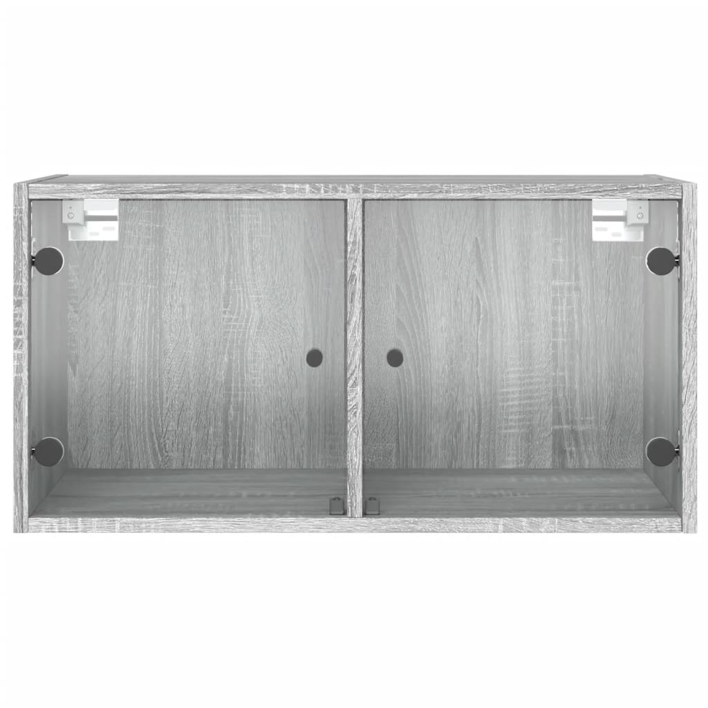 Armoires murales portes vitrées 2 pcs sonoma gris 68,5x37x35 cm