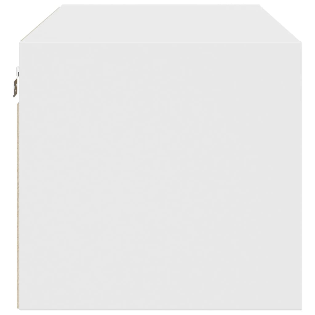 Armoire murale avec portes en verre blanc 102x37x35 cm
