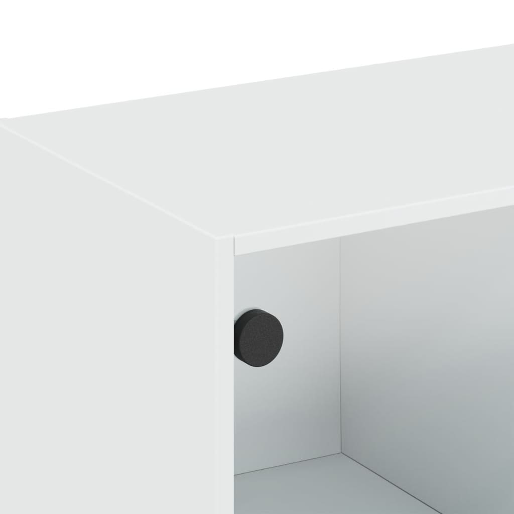 Armoire murale avec portes en verre blanc 102x37x35 cm