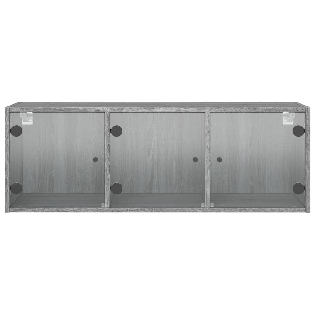 Armoire murale avec portes en verre sonoma gris 102x37x35 cm