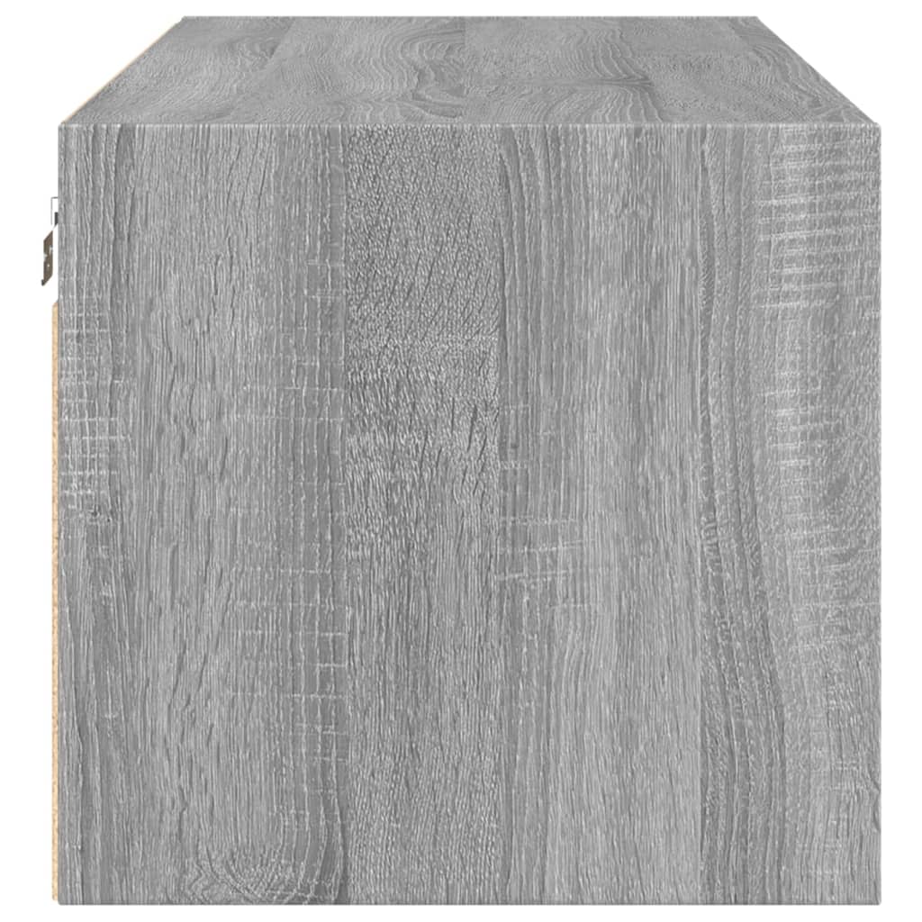 Armoire murale avec portes en verre sonoma gris 102x37x35 cm