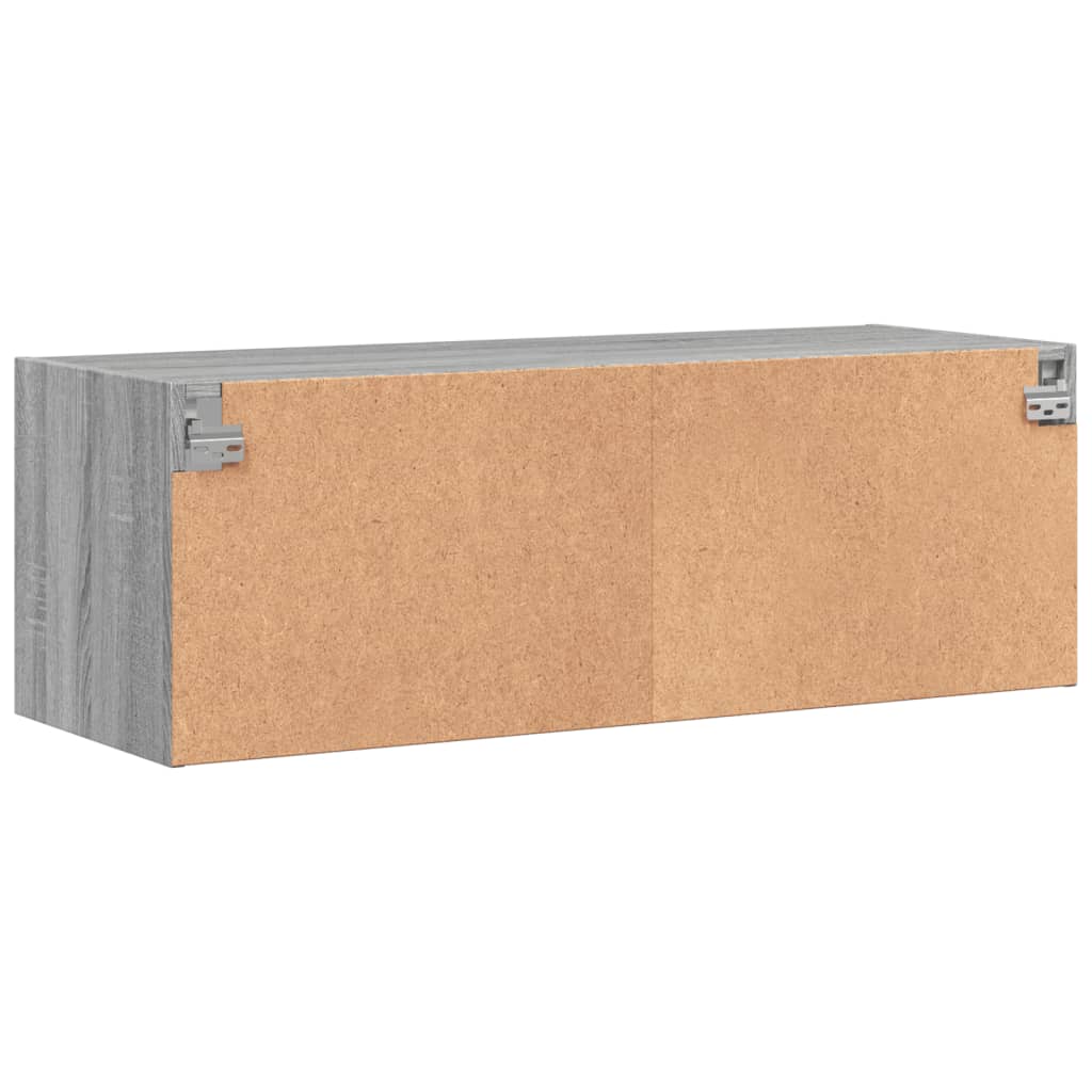Armoire murale avec portes en verre sonoma gris 102x37x35 cm