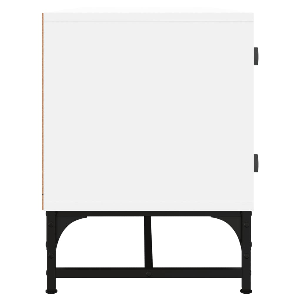 Meuble TV avec portes en verre blanc 102x37x50 cm - XIOS