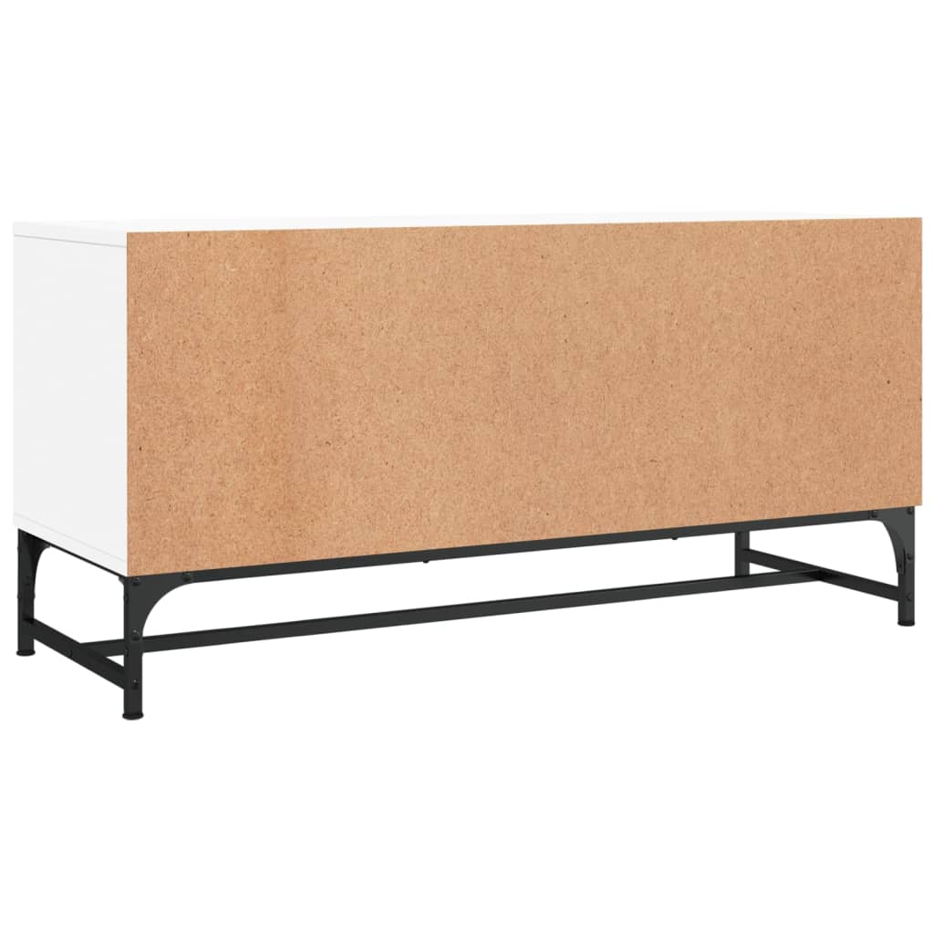Meuble TV avec portes en verre blanc 102x37x50 cm - XIOS