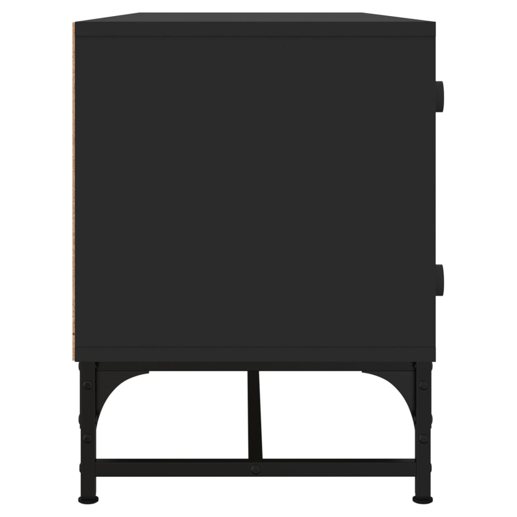 Meuble TV avec portes en verre noir 102x37x50 cm Meubles TV vidaXL
