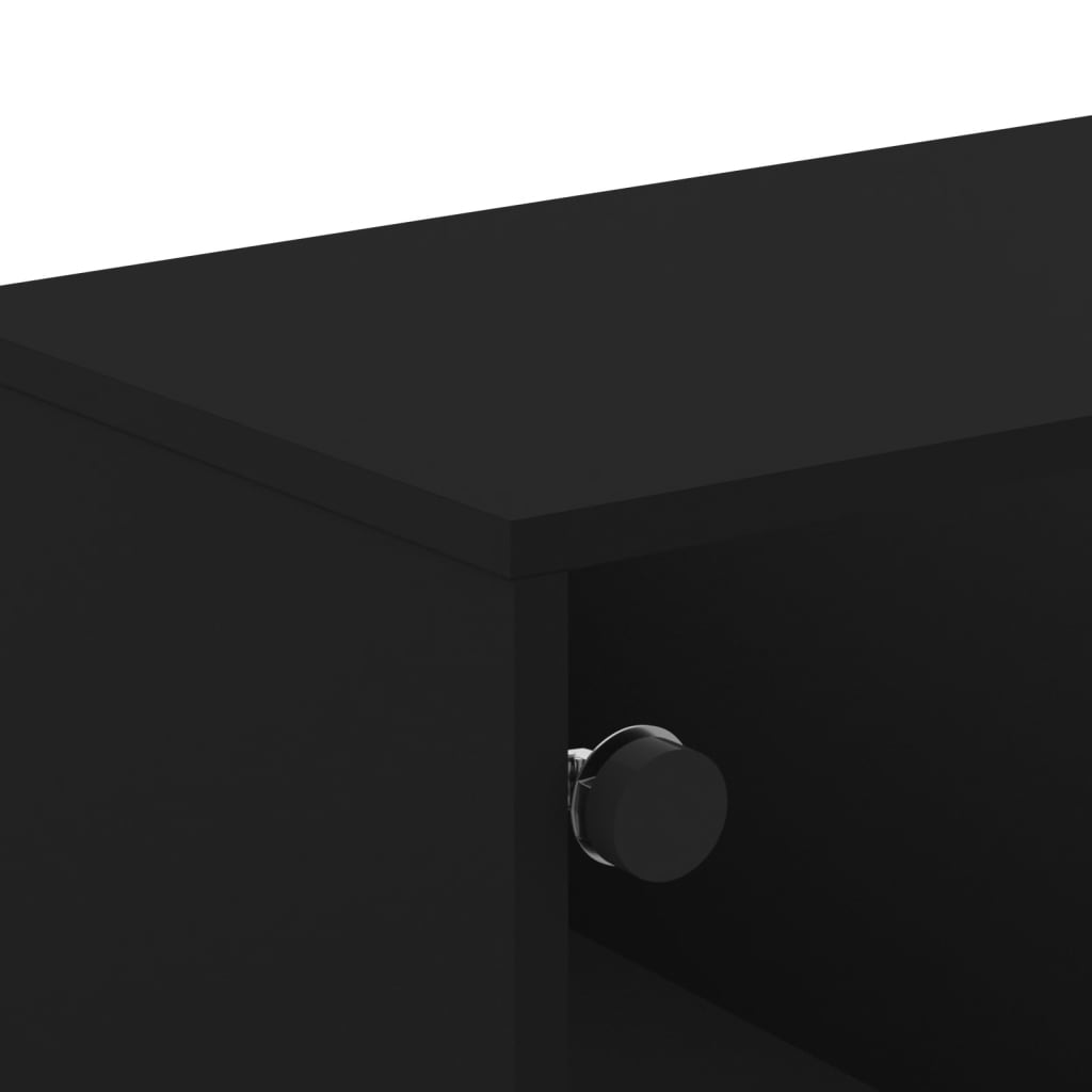 Meuble TV avec portes en verre noir 102x37x50 cm Meubles TV vidaXL