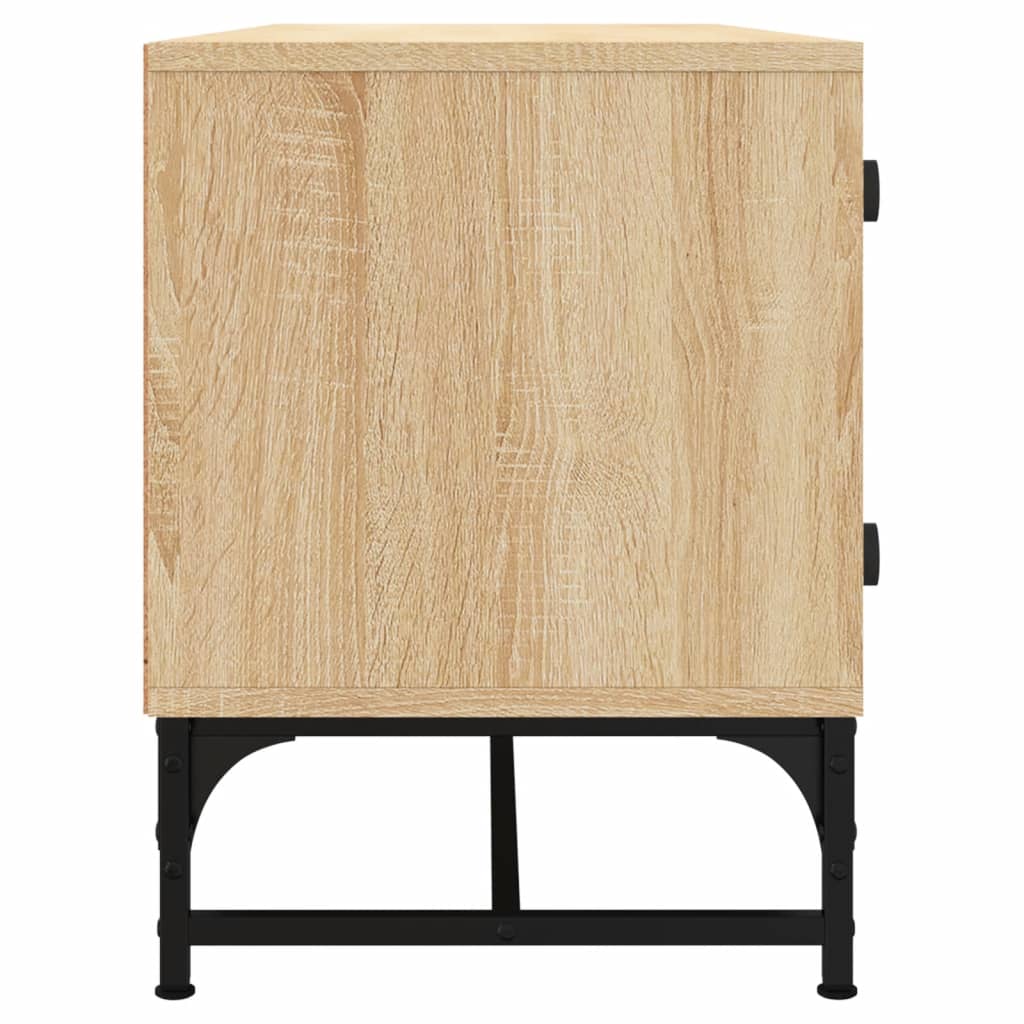 Meuble TV avec portes en verre chêne sonoma 102x37x50 cm - XIOS