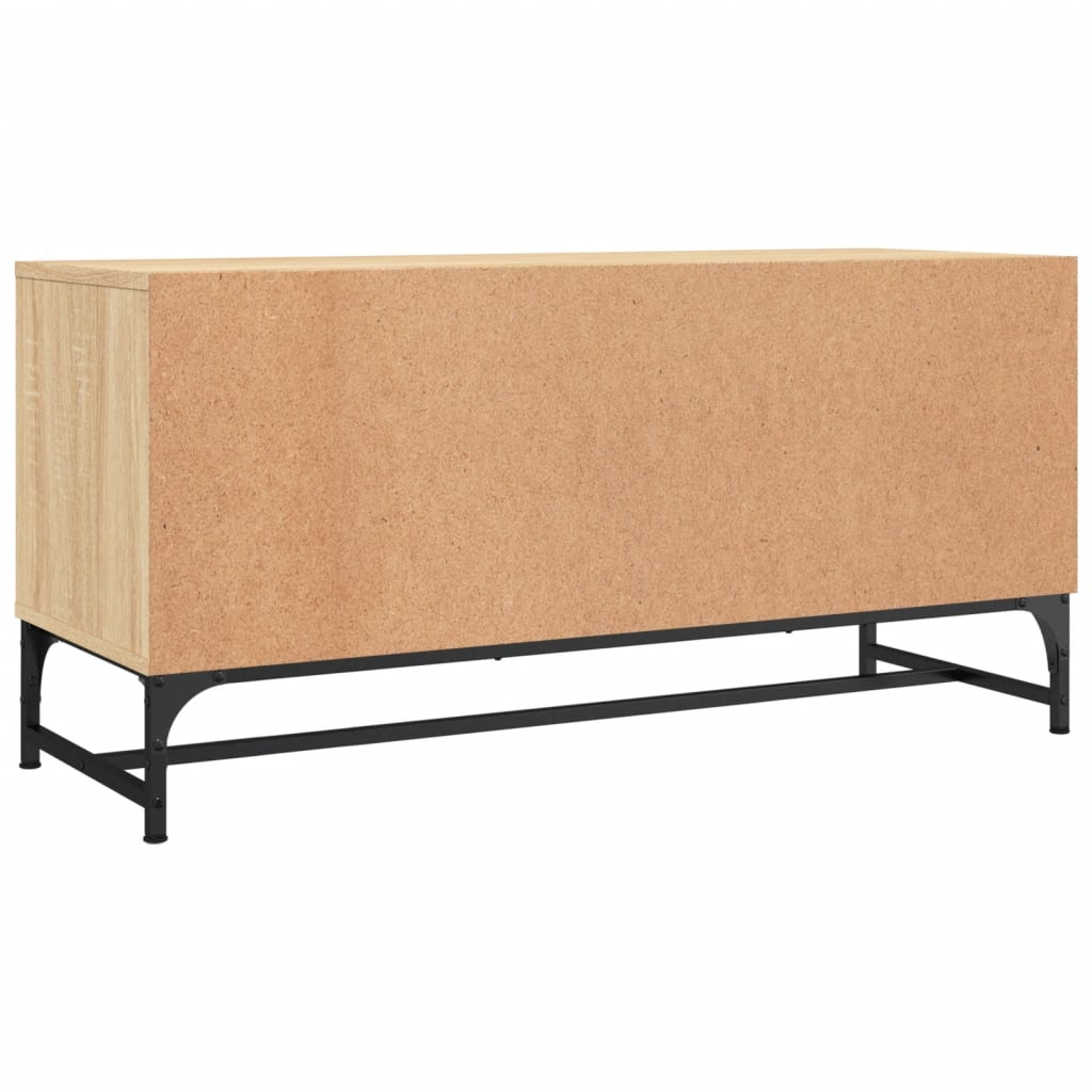 Meuble TV avec portes en verre chêne sonoma 102x37x50 cm - XIOS