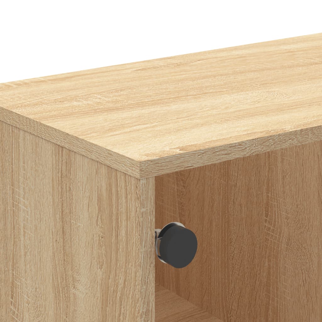 Meuble TV avec portes en verre chêne sonoma 102x37x50 cm - XIOS