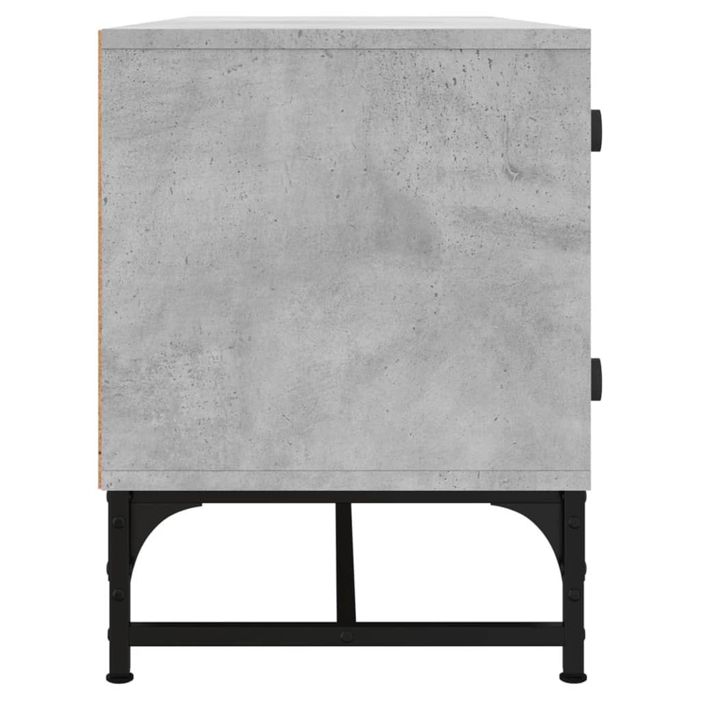 Meuble TV avec portes en verre gris béton 102x37x50 cm - XIOS