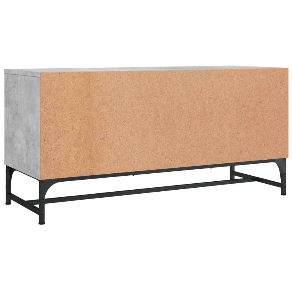 Meuble TV avec portes en verre gris béton 102x37x50 cm - XIOS