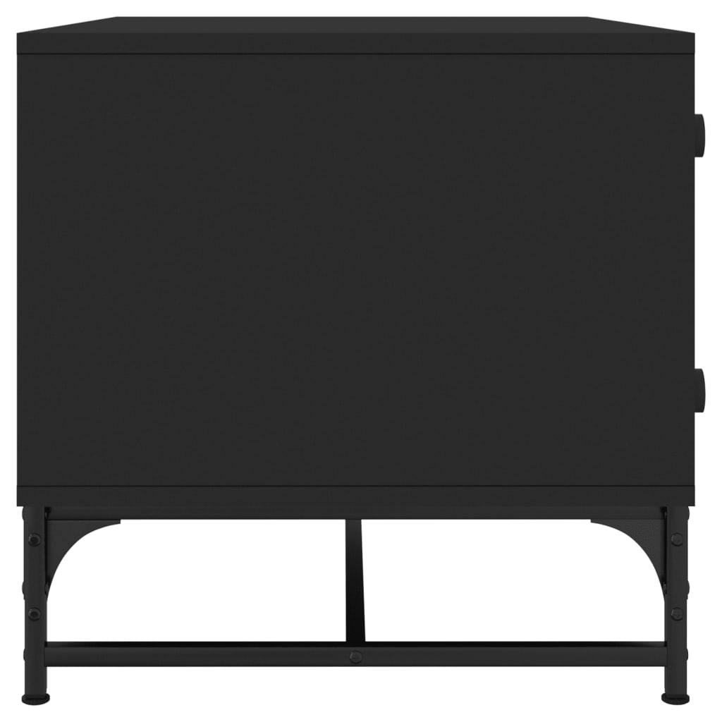 Table basse avec portes en verre noir 68,5x50x50 cm - XIOS