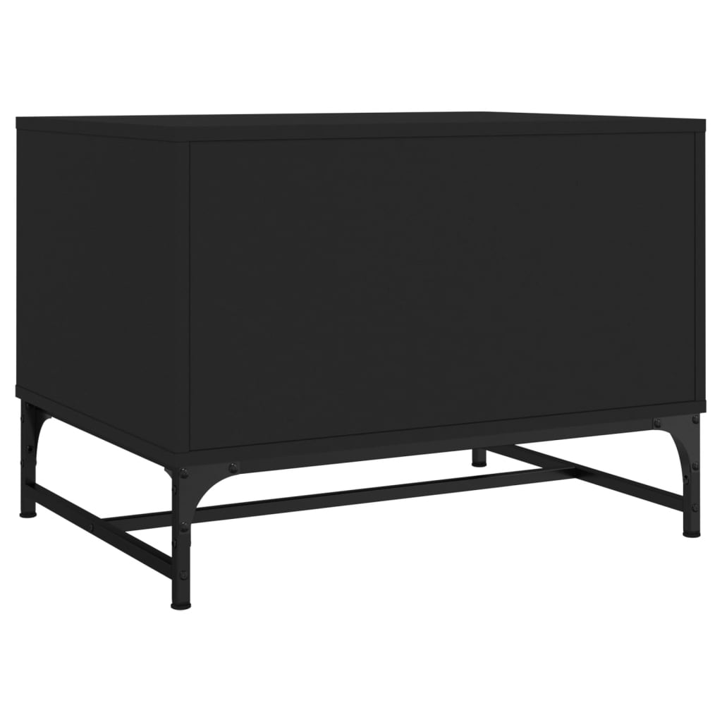 Table basse avec portes en verre noir 68,5x50x50 cm - XIOS