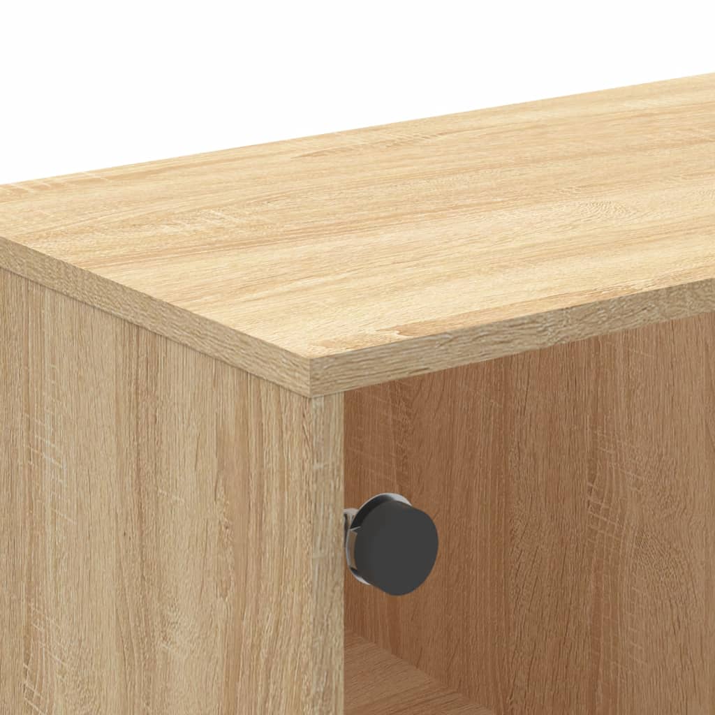 Table basse avec portes en verre chêne sonoma 68,5x50x50 cm - XIOS