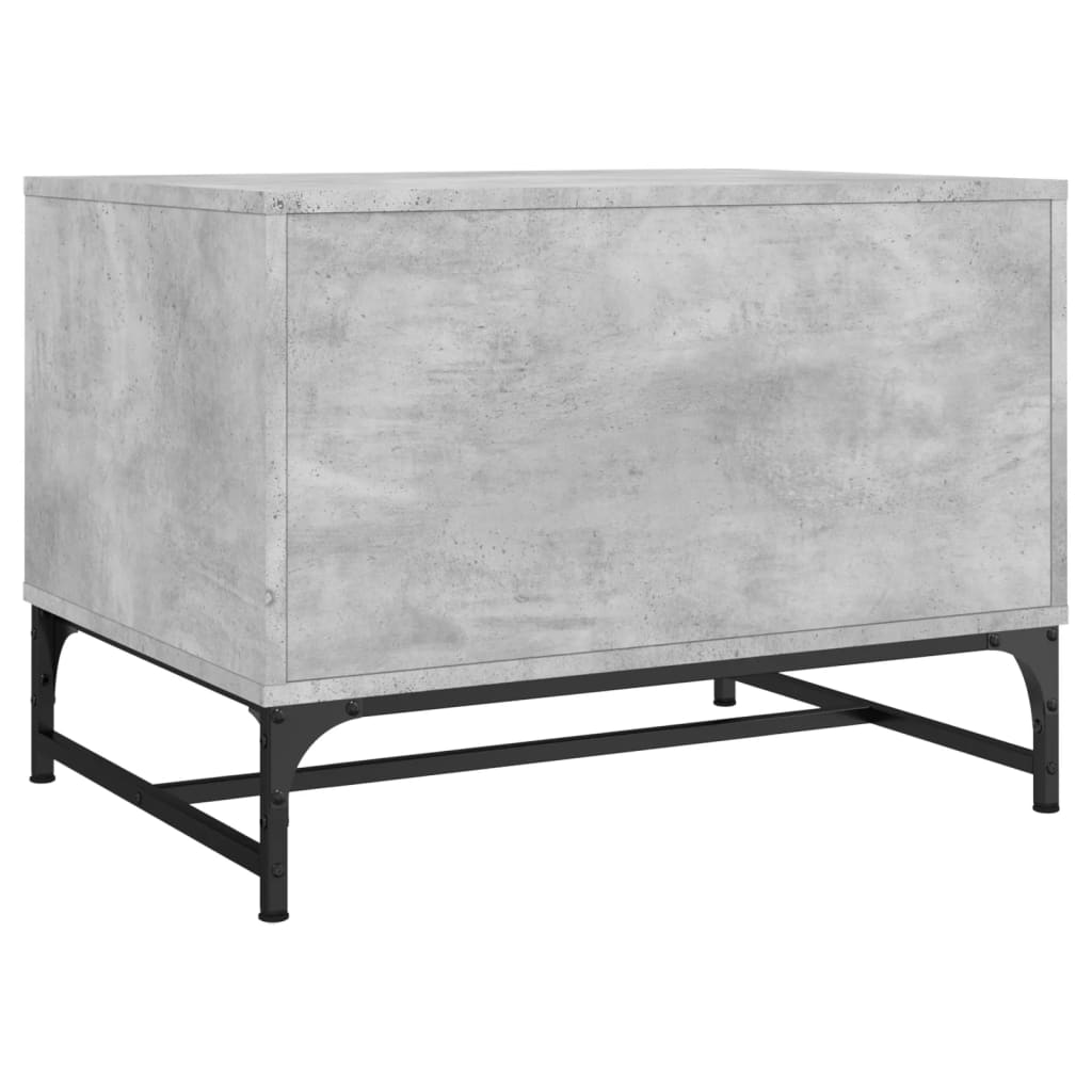 Table basse avec portes en verre gris béton 68,5x50x50 cm - XIOS