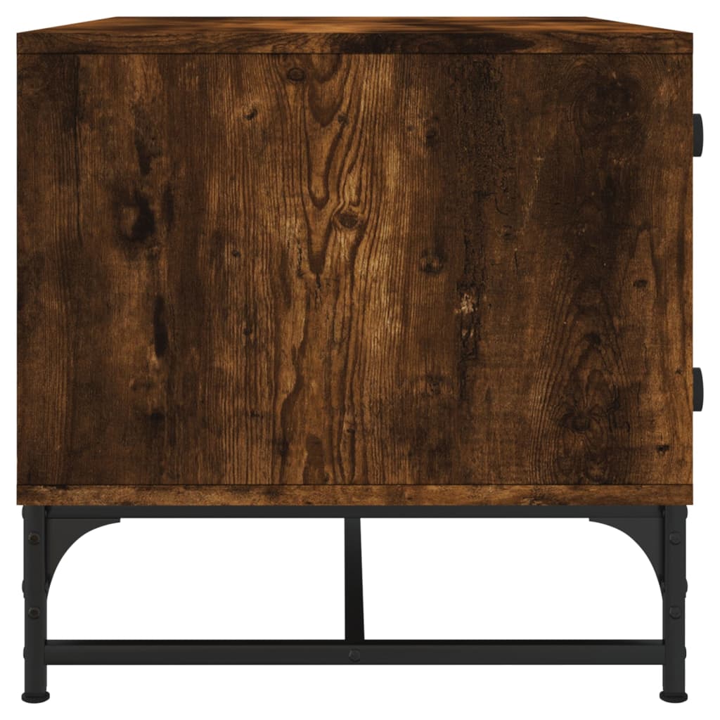 Table basse avec portes en verre chêne fumé 68,5x50x50 cm - XIOS