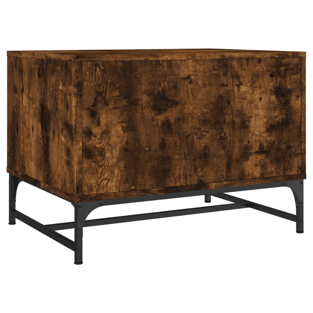 Table basse avec portes en verre chêne fumé 68,5x50x50 cm - XIOS