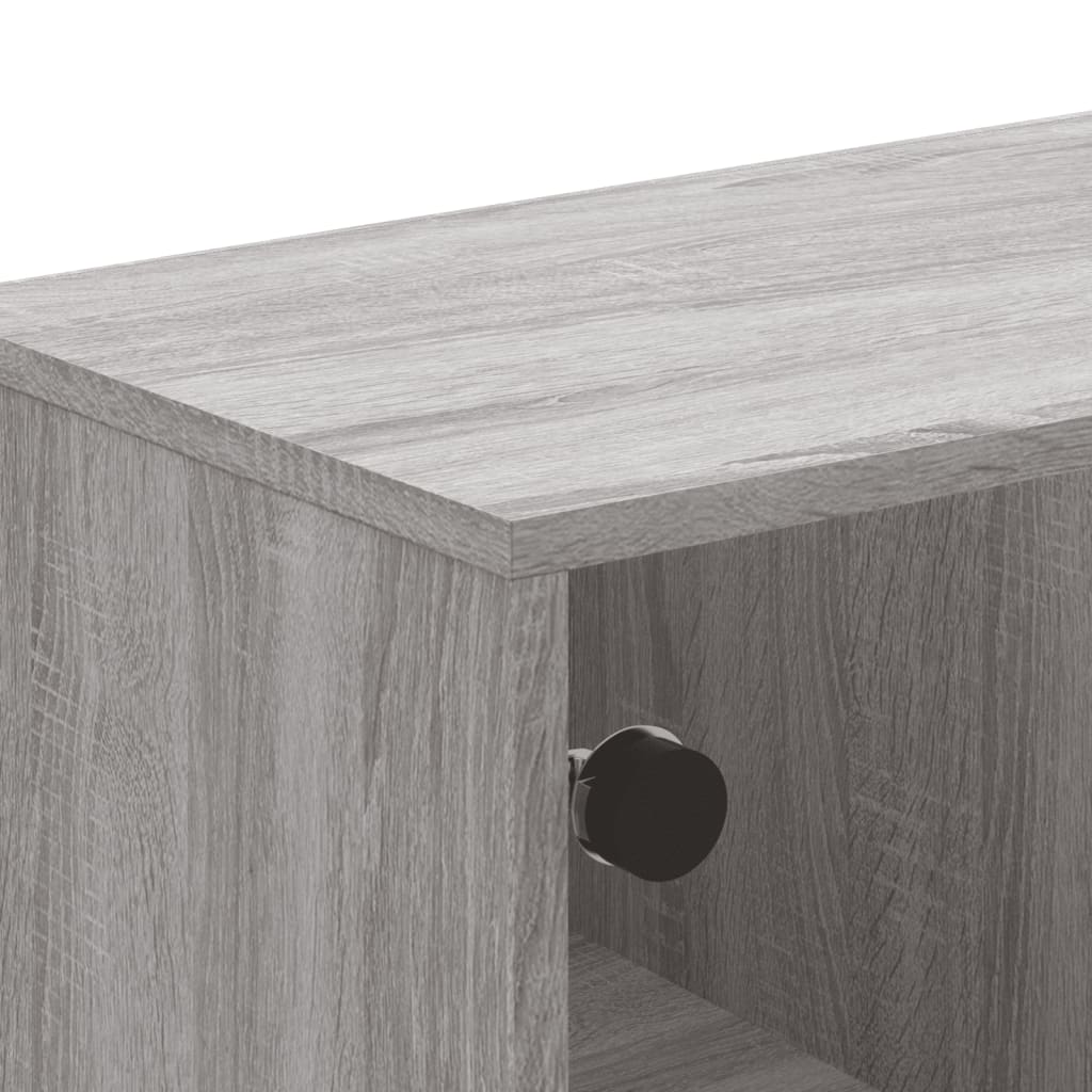 Table basse avec portes en verre sonoma gris 68,5x50x50 cm - XIOS