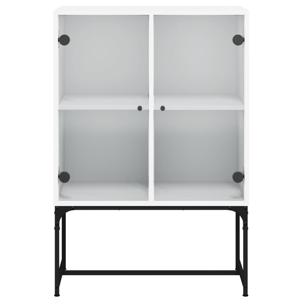 Armoire latérale avec portes en verre blanc 69x37x100 cm - XIOS