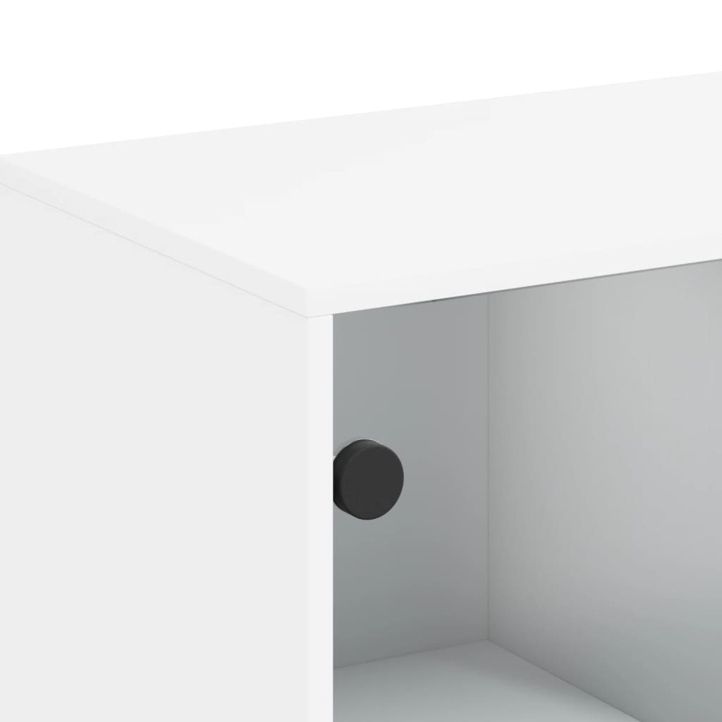 Armoire latérale avec portes en verre blanc 69x37x100 cm - XIOS
