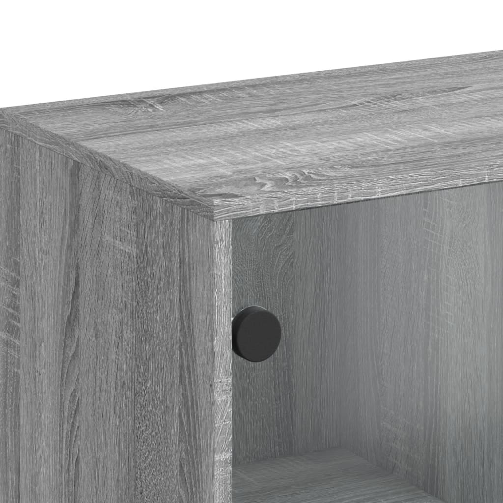 Armoire latérale avec portes en verre sonoma gris 69x37x100 cm - XIOS