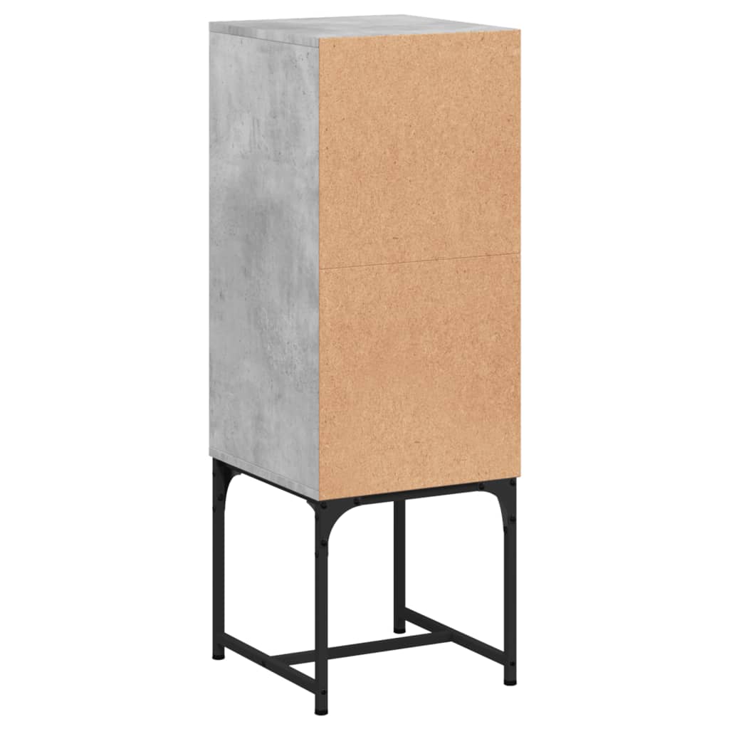 Armoire latérale avec porte en verre gris béton 35x37x100 cm - XIOS