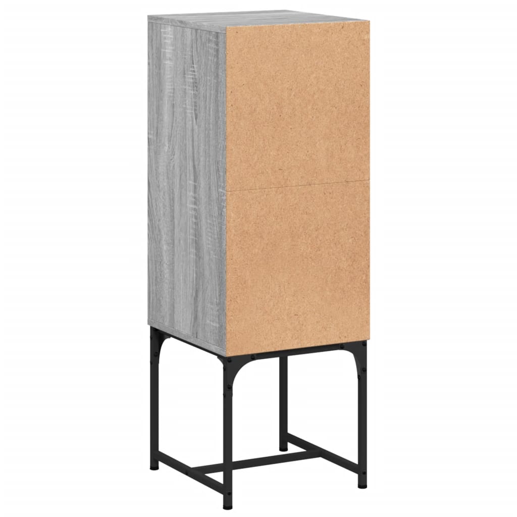 Armoire latérale avec porte en verre sonoma gris 35x37x100 cm - XIOS