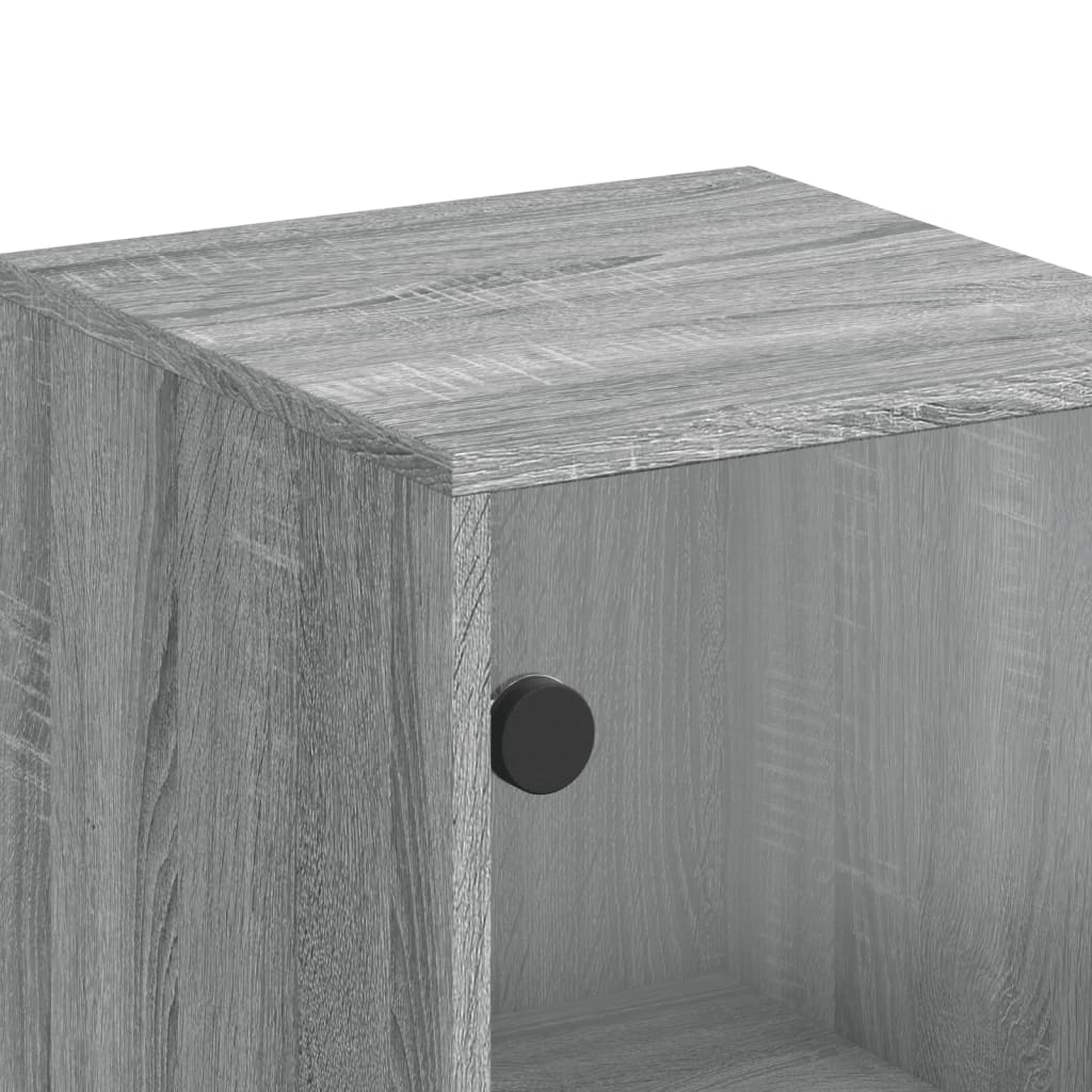 Armoire latérale avec porte en verre sonoma gris 35x37x100 cm - XIOS