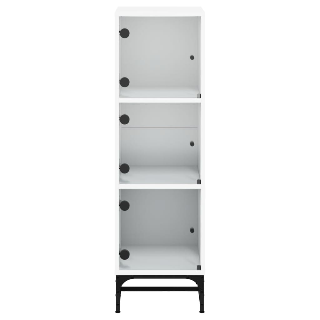 Buffet avec portes en verre blanc 35x37x120 cm - XIOS